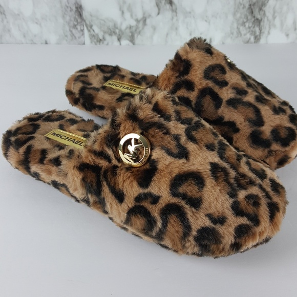 michael kors leopard print slippers